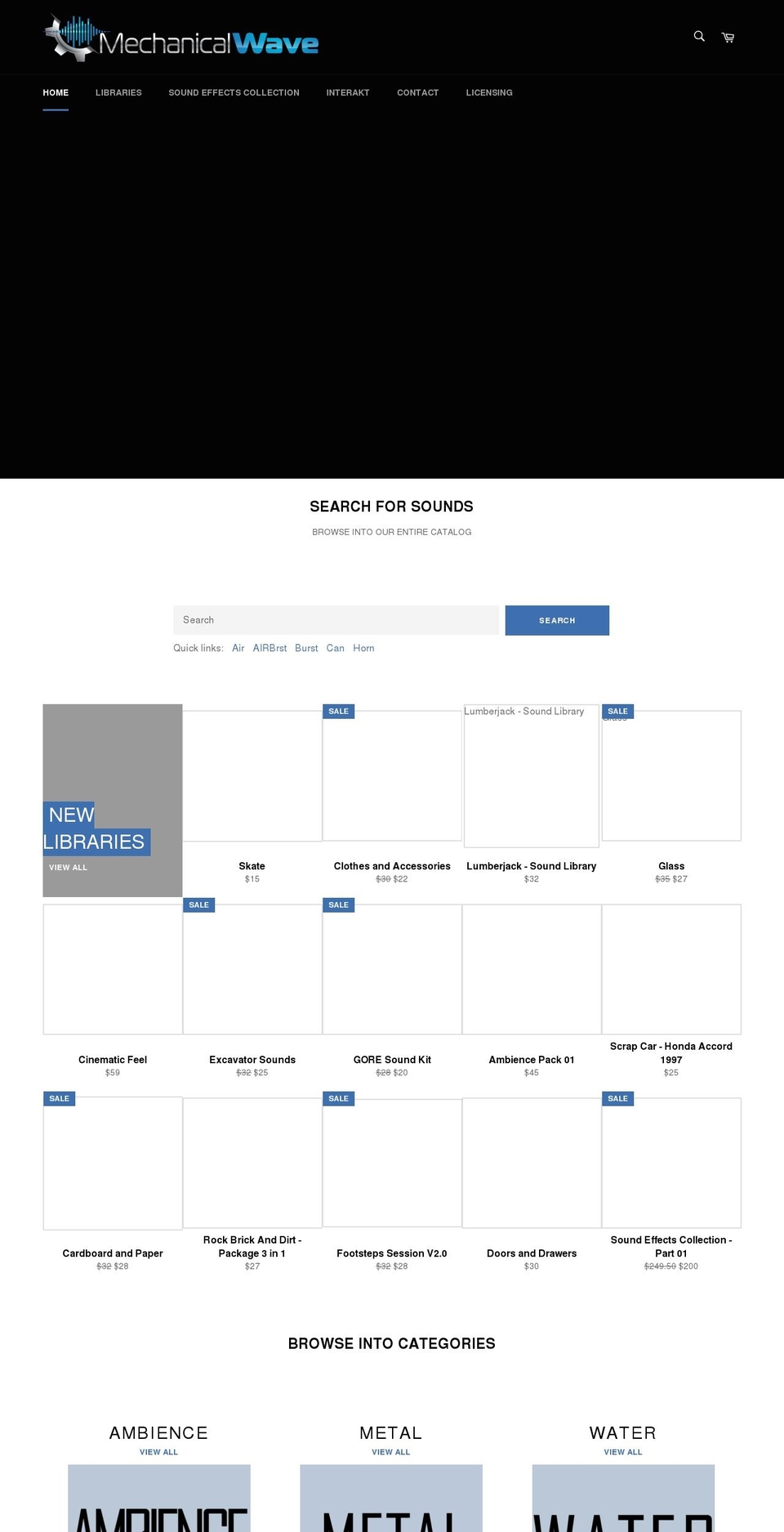 mechanicalwavesfx.com shopify website screenshot