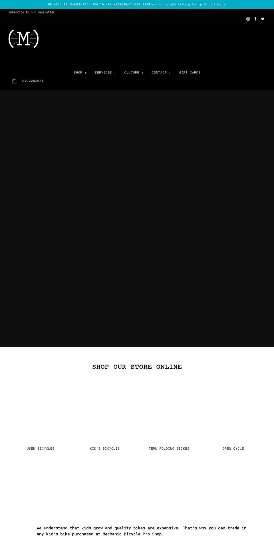 mechaniccycling.com shopify website screenshot