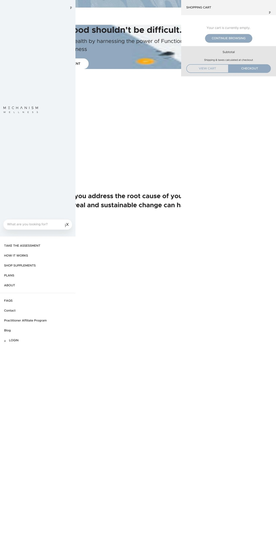 mechanismwellness.com shopify website screenshot
