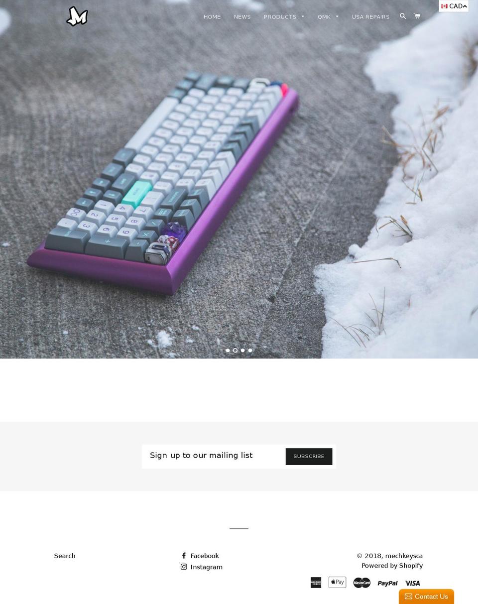 mechkeys.ca shopify website screenshot