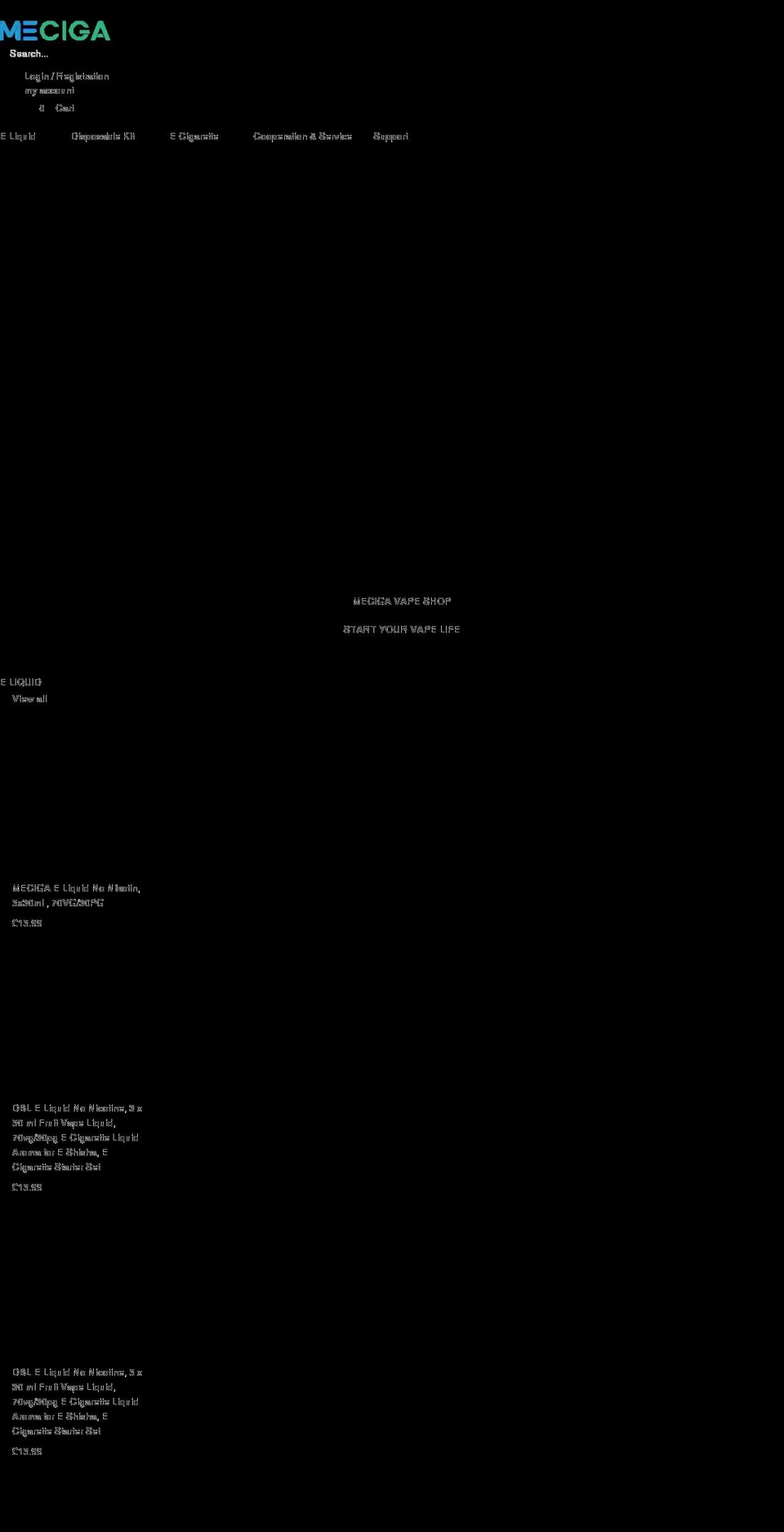 meciga.com shopify website screenshot