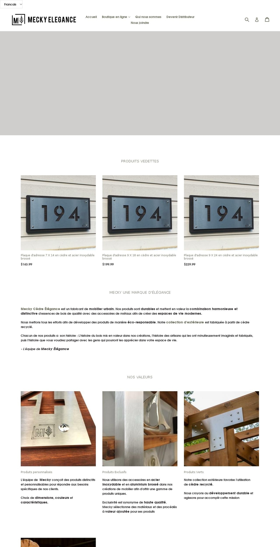 meckyelegance.com — Shopify storefront screenshot