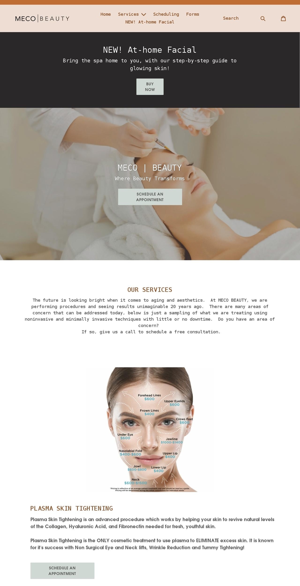 mecobeauty.com shopify website screenshot