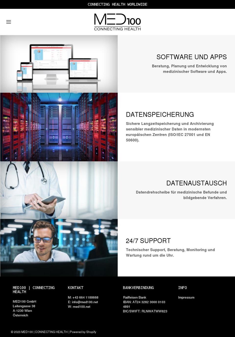 med100.net shopify website screenshot