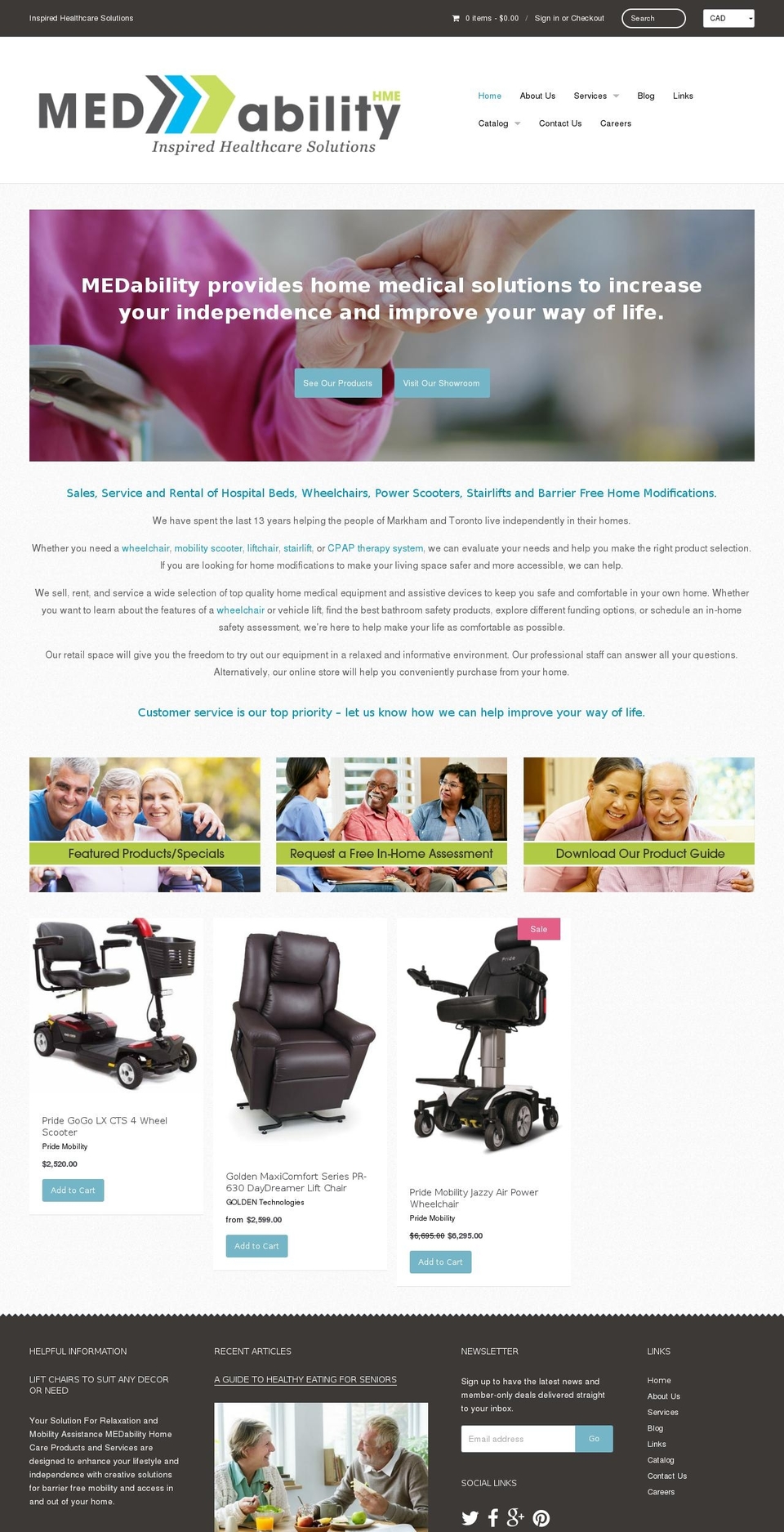 Providence Shopify theme site example medability.com