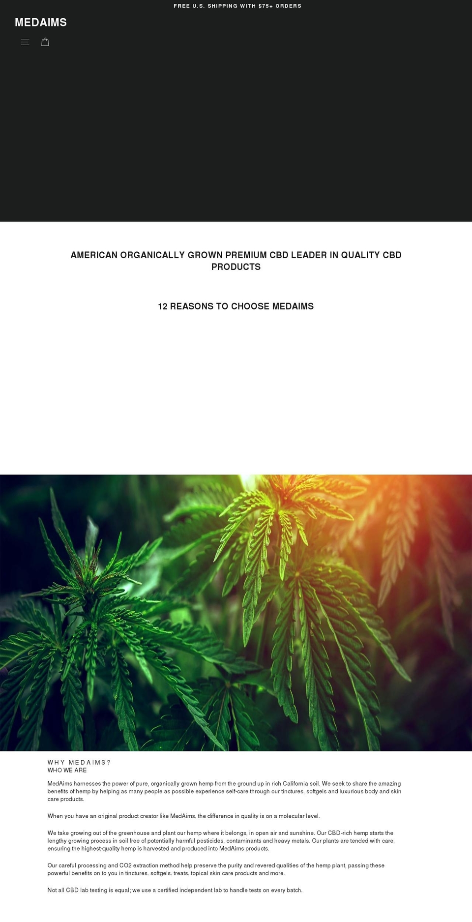 medaims.com shopify website screenshot