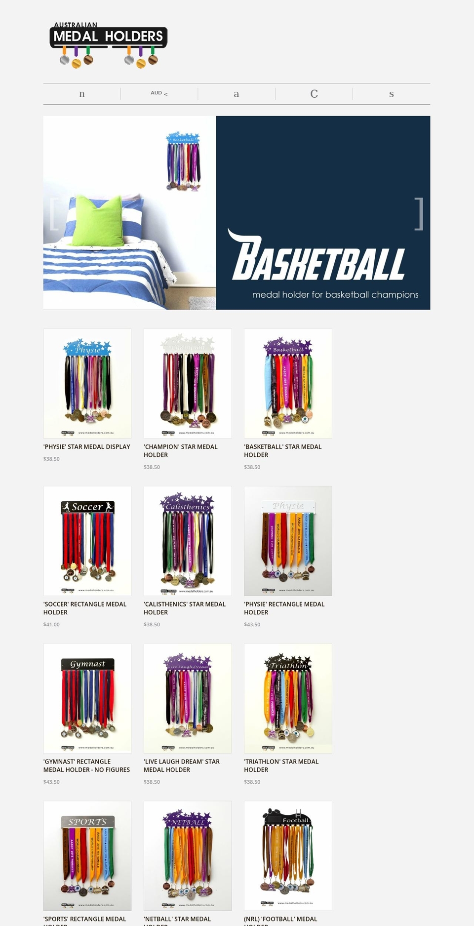 medalholders.com.au shopify website screenshot