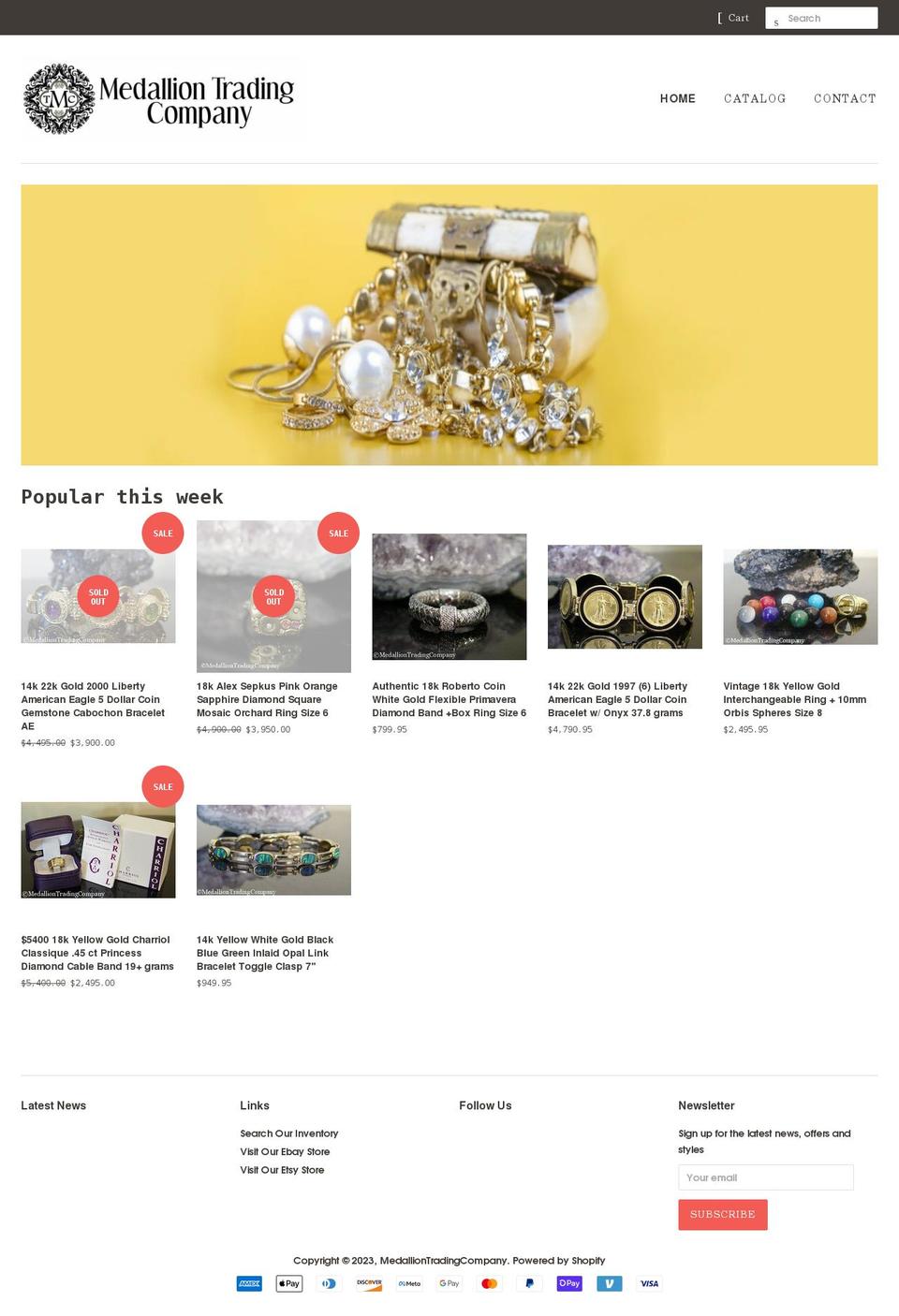 medalliontradingcompany.com shopify website screenshot