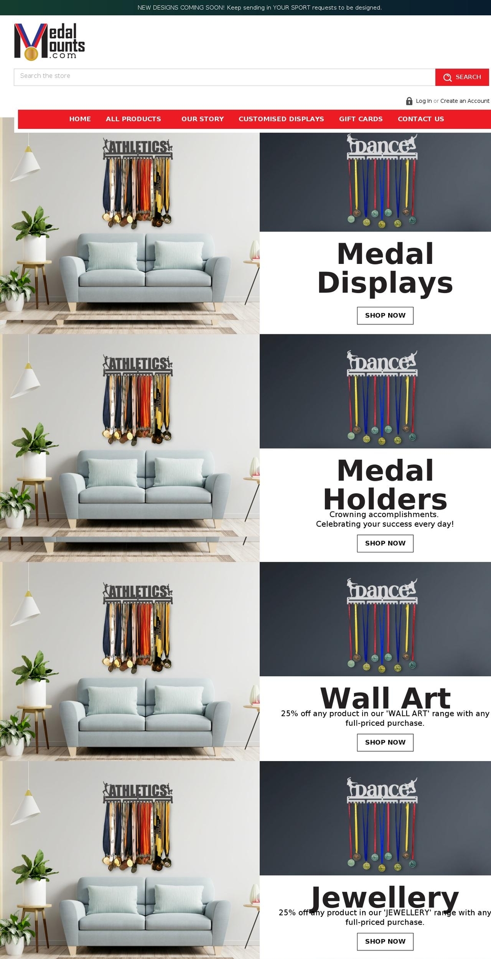 medalmounts.com shopify website screenshot