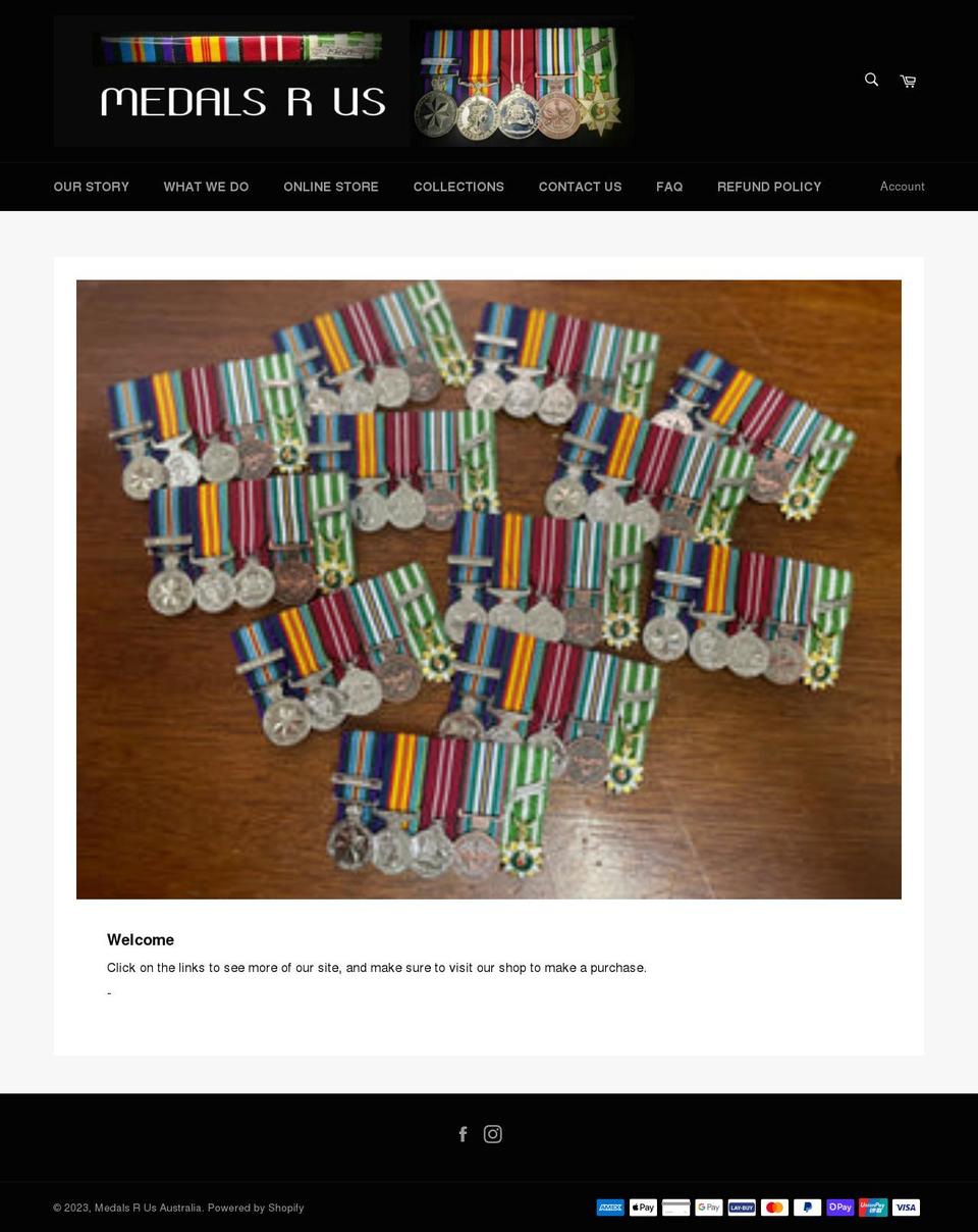 medalsrusaus.com — Shopify storefront screenshot