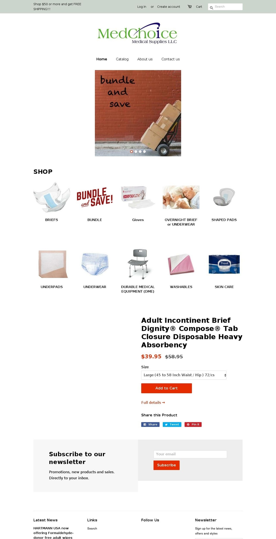 medchoicemedicalsupply.com shopify website screenshot