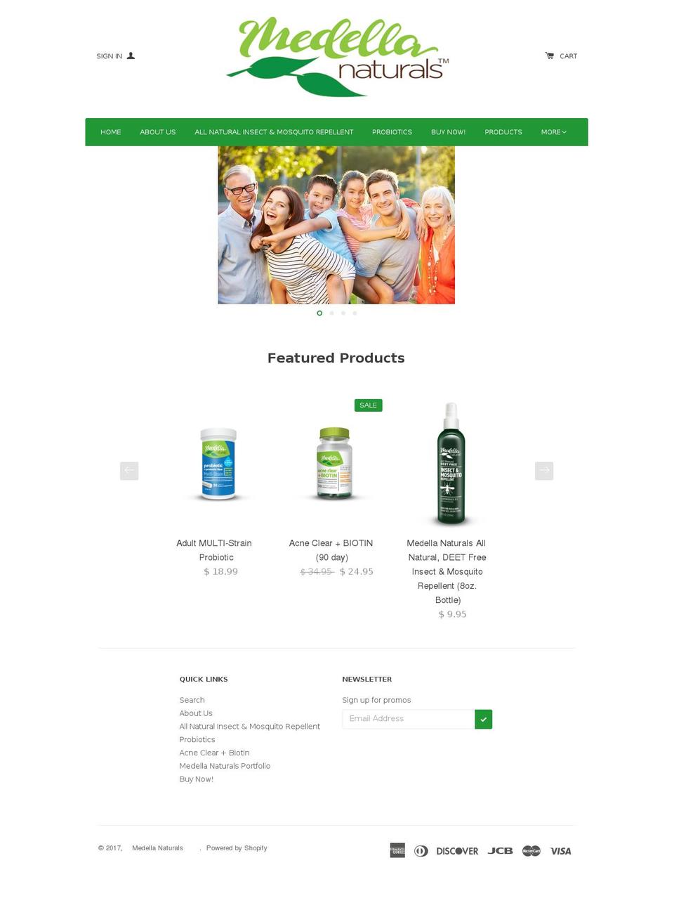 medellanaturals.com shopify website screenshot