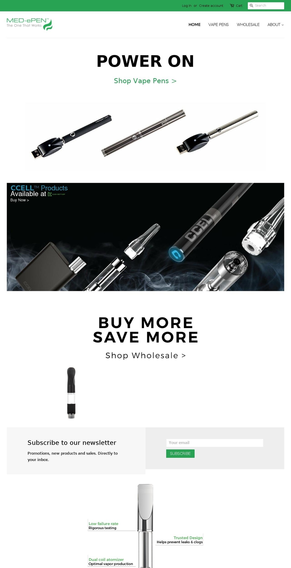 medepenvape.com — Shopify storefront screenshot