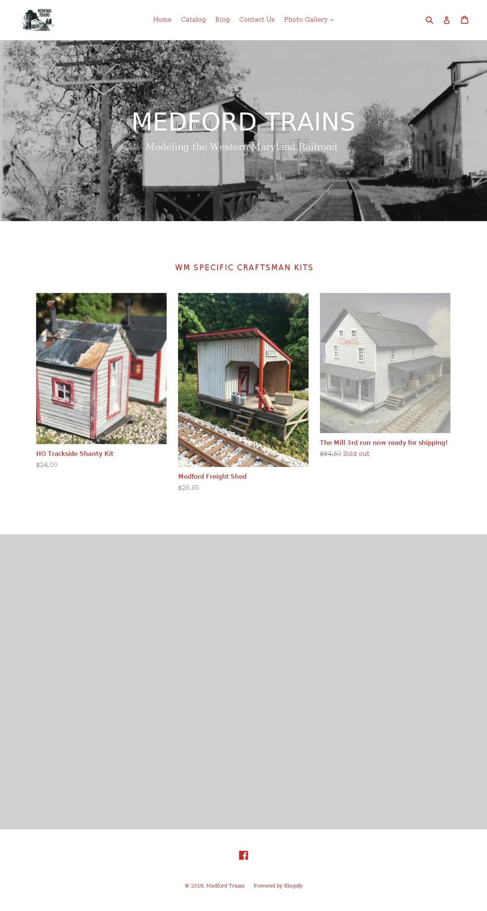 medfordtrains.com — Shopify storefront screenshot