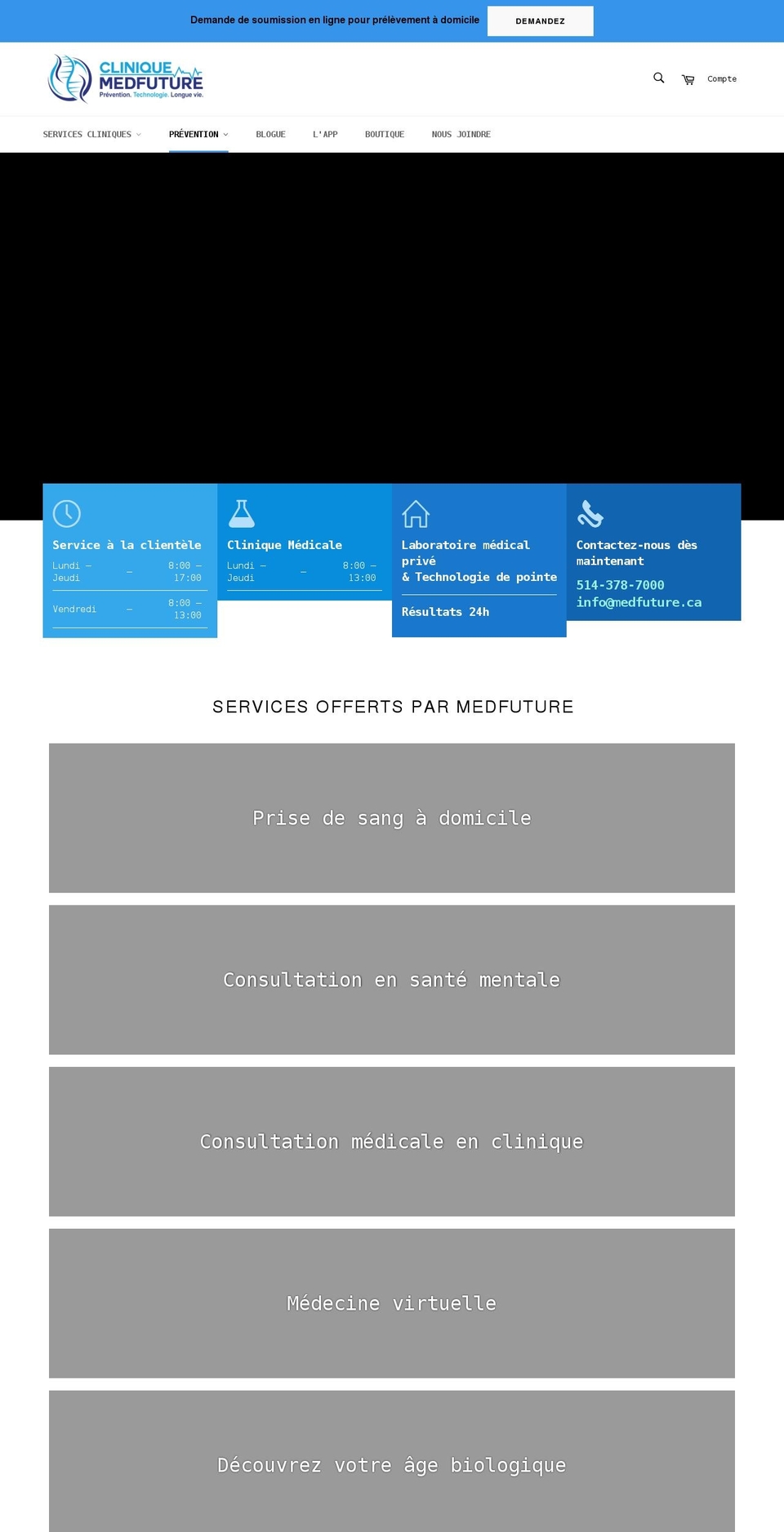 medfuture.ca shopify website screenshot