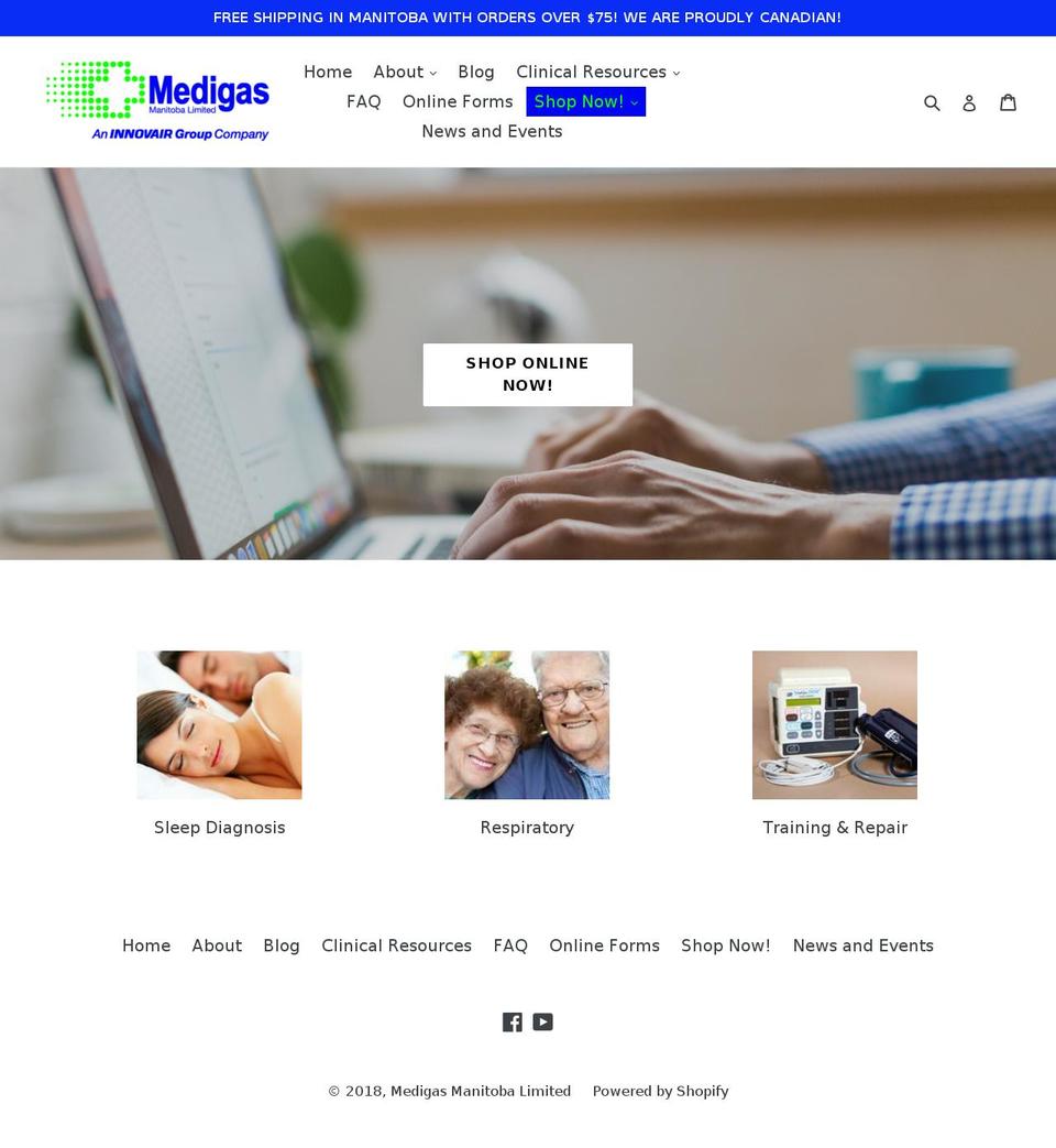 medi-gas.com shopify website screenshot