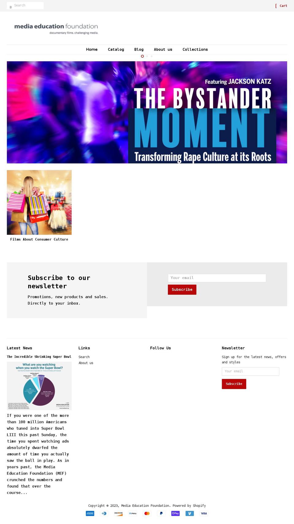 media-education-foundation.myshopify.com shopify website screenshot