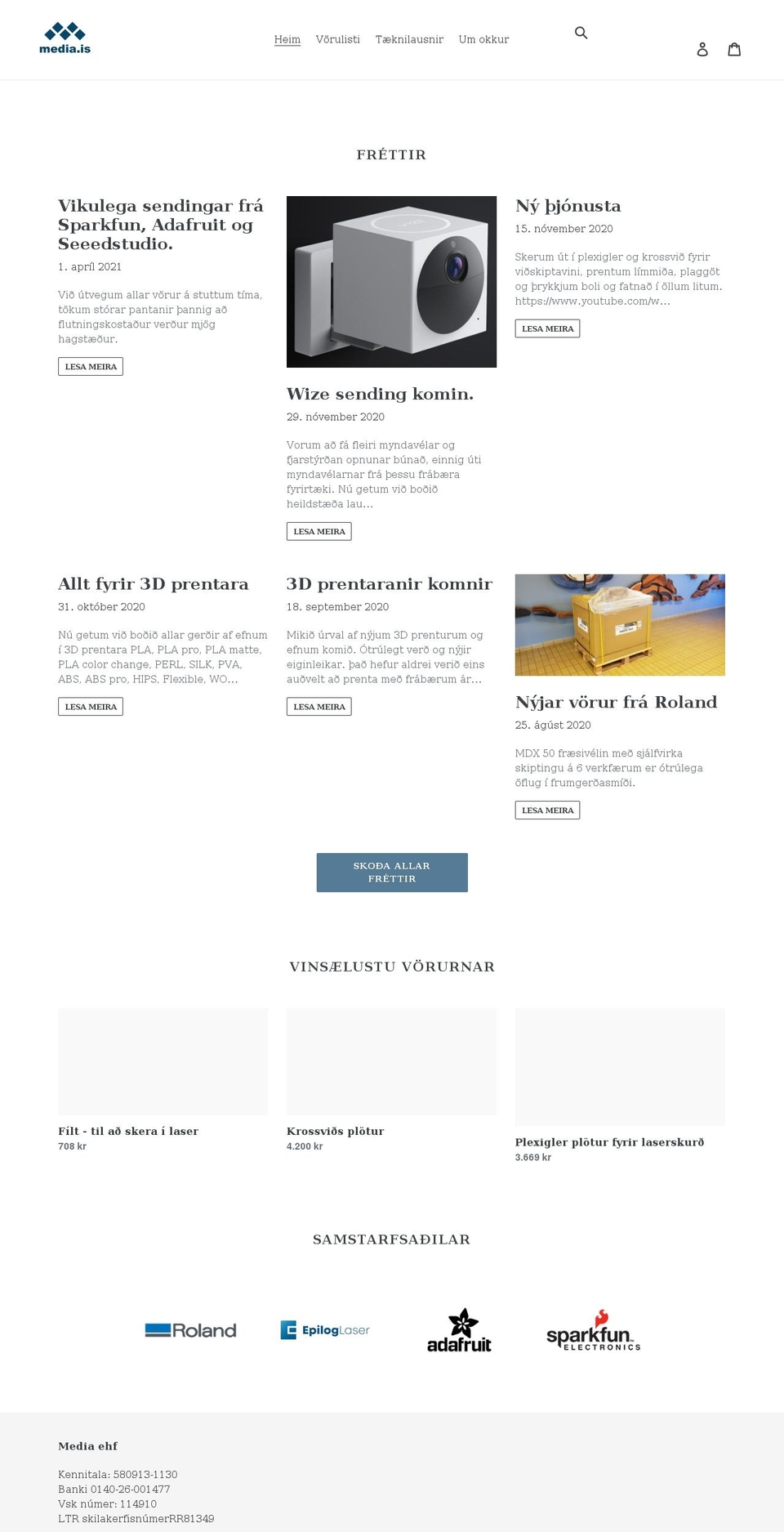 media.is shopify website screenshot