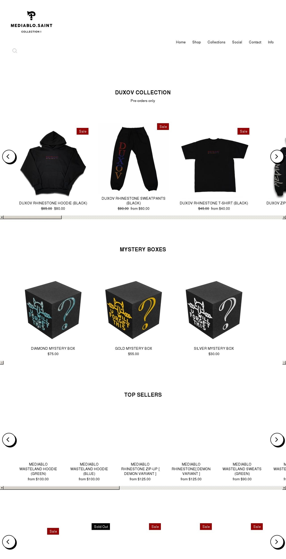 mediabloclothing.com shopify website screenshot