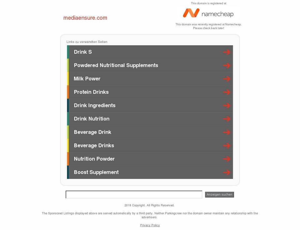 mediaensure.com shopify website screenshot