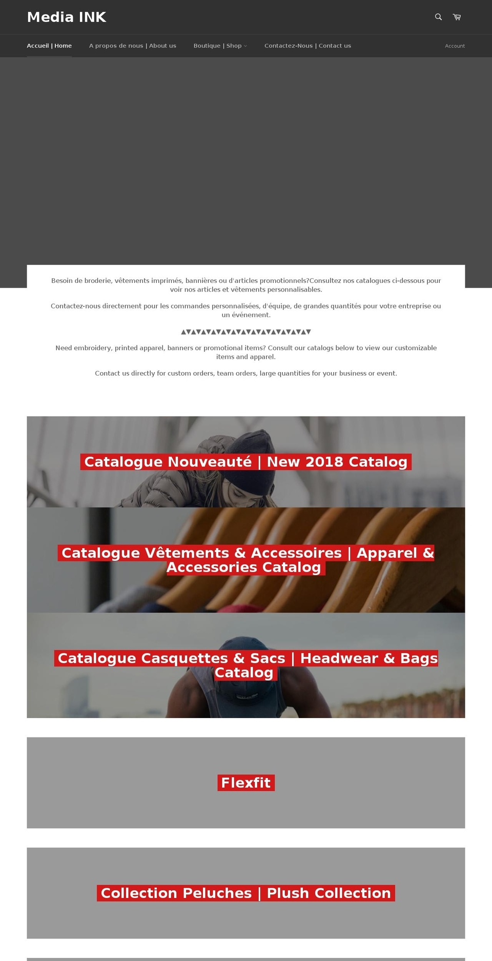 mediaink.net shopify website screenshot
