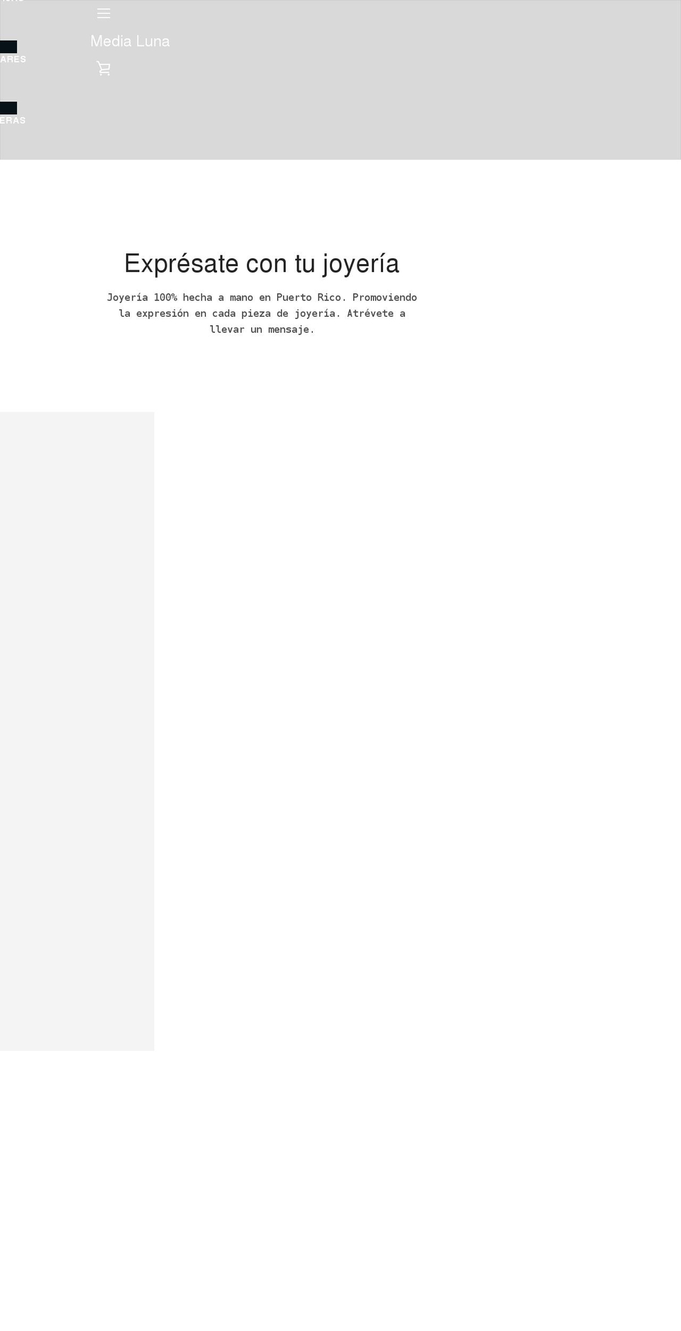 medialunajewelry.com shopify website screenshot