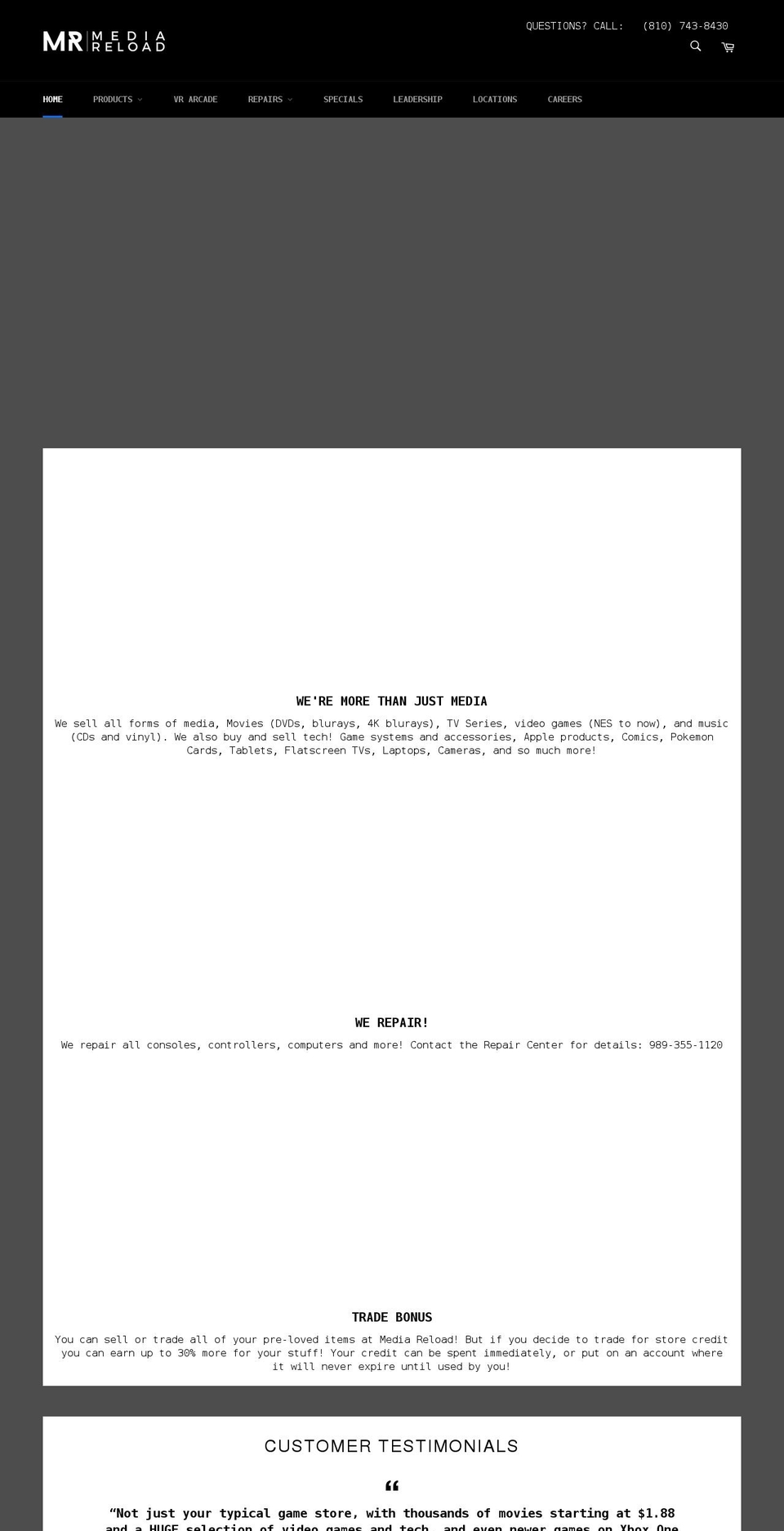 mediareload.net shopify website screenshot