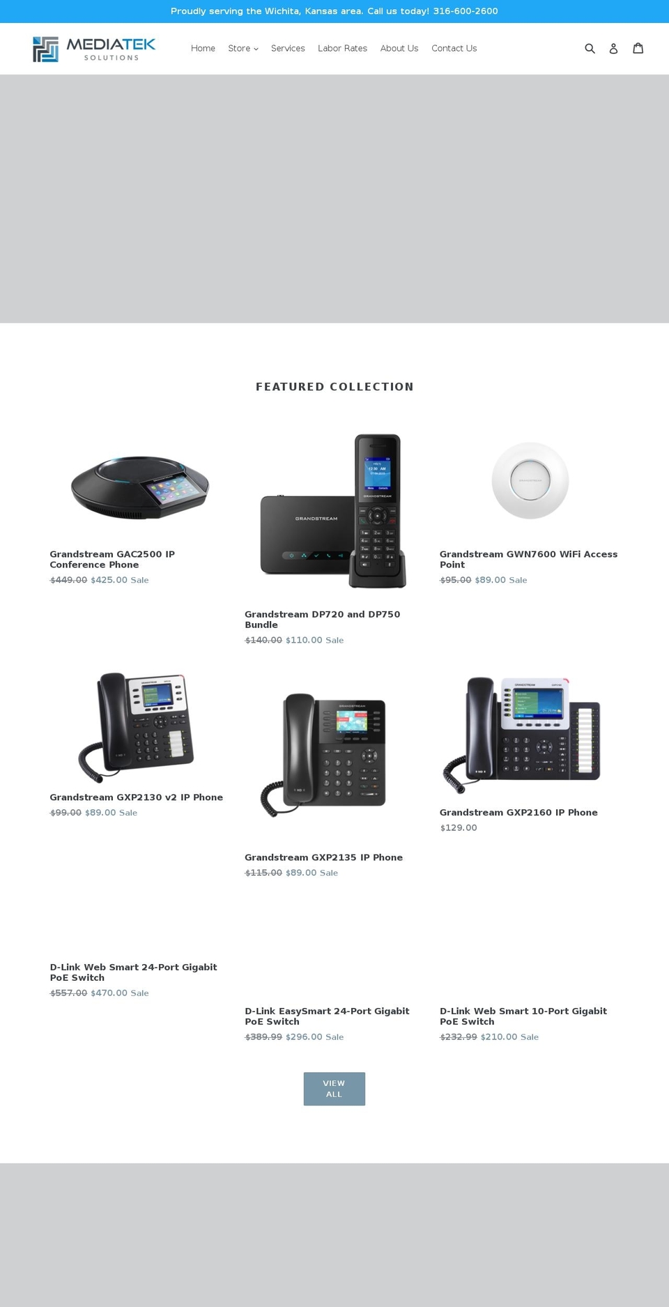 mediateksolutions.com — Shopify storefront screenshot