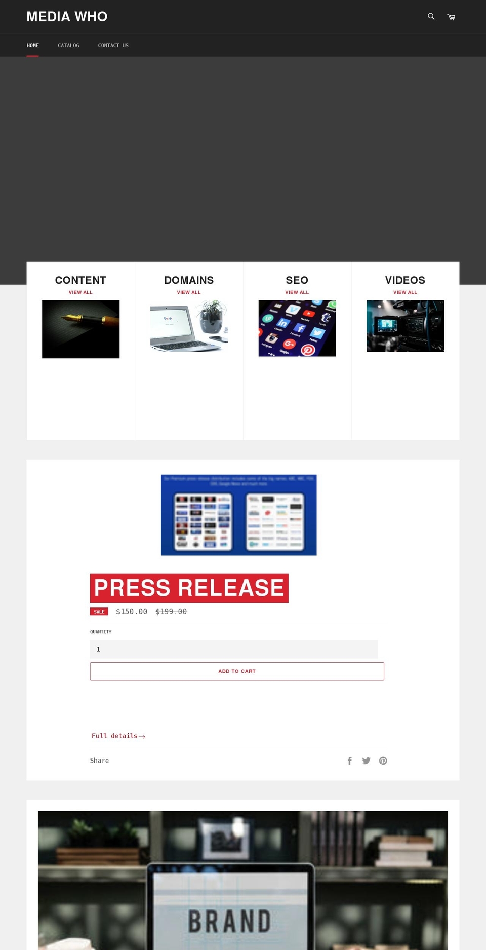 mediawho.com shopify website screenshot