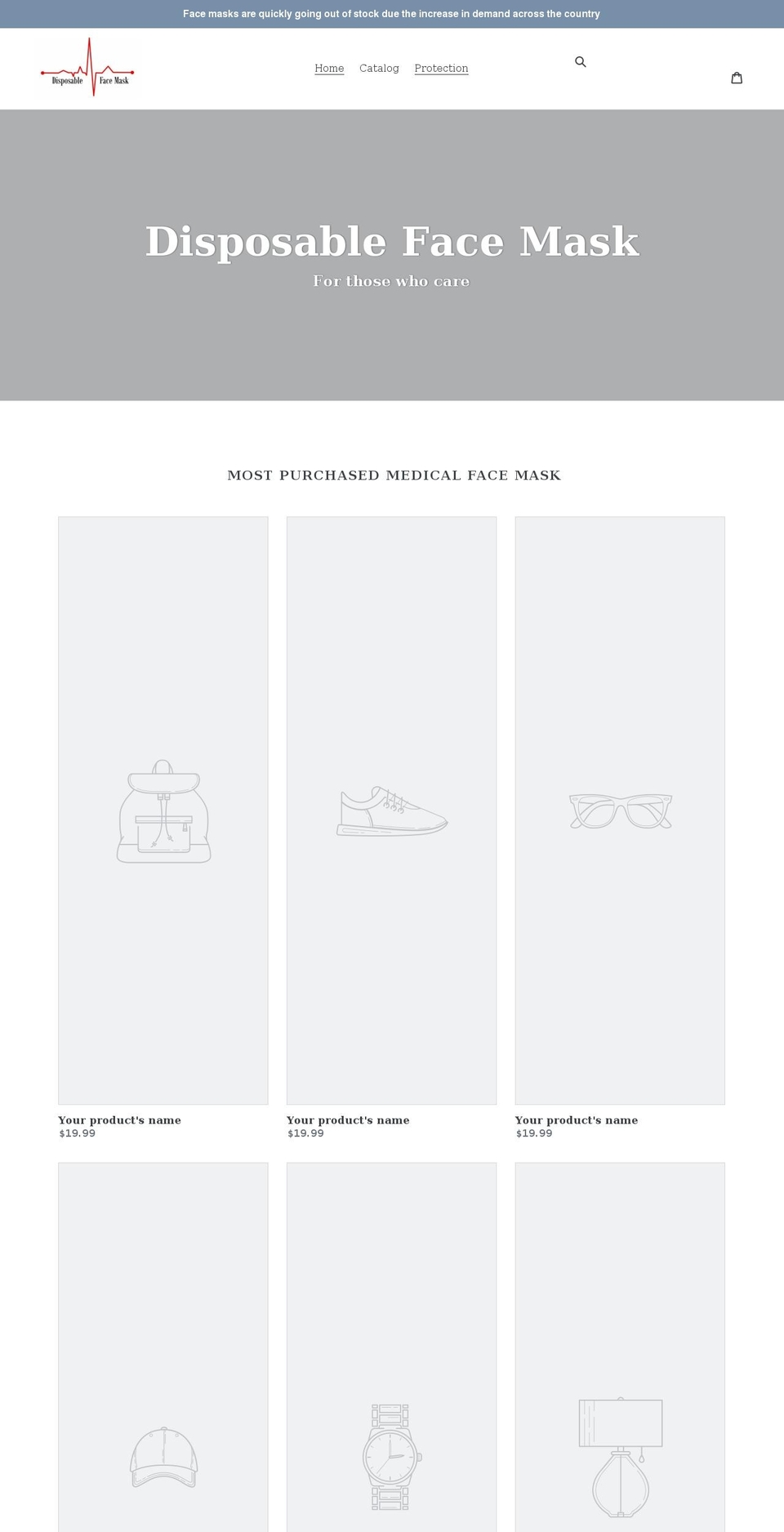 medical-facemask.org shopify website screenshot