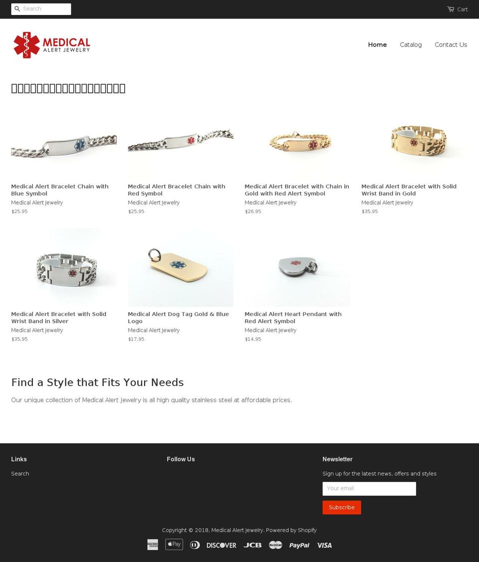 medicalalert-jewelry.com — Shopify storefront screenshot