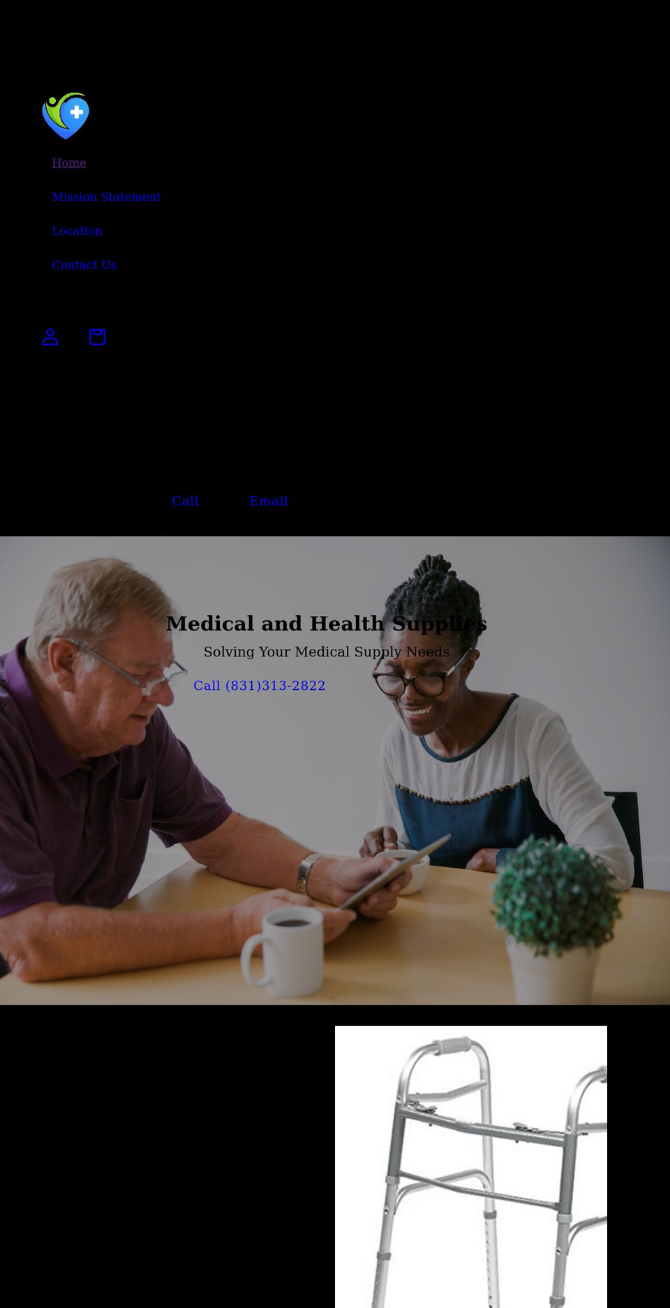 medicalandhealthsupplies.com shopify website screenshot