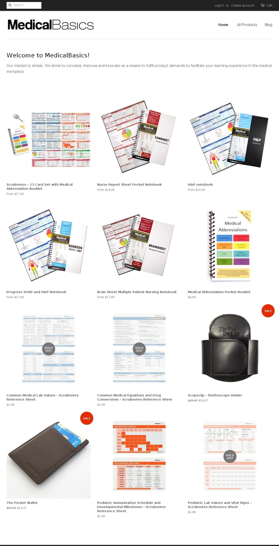 medicalbasics.com shopify website screenshot