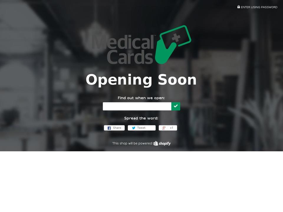 medicalcards.org shopify website screenshot