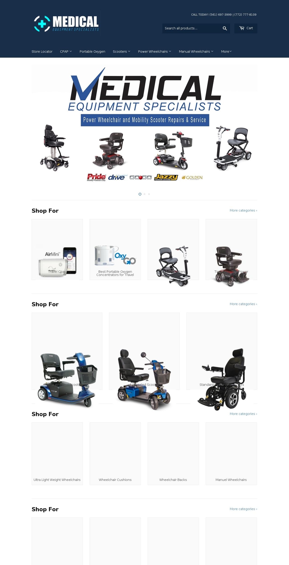 medicalequipmentspecialists.com shopify website screenshot