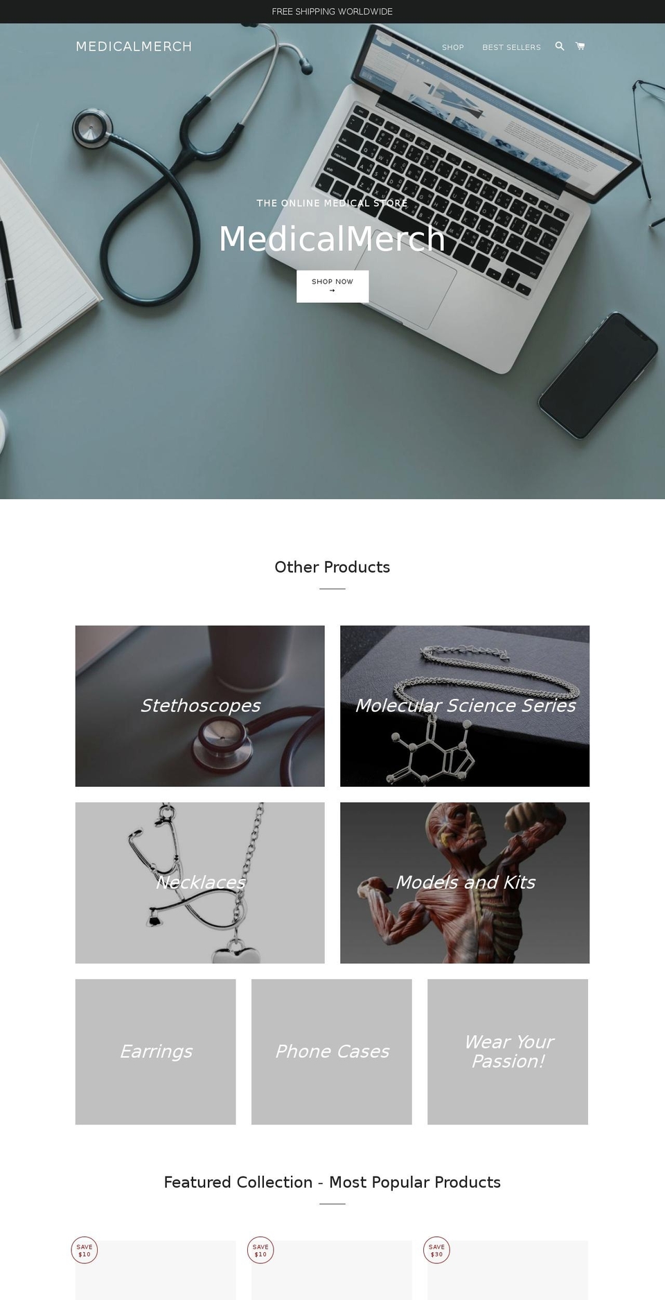 medicalmerch.com — Shopify storefront screenshot