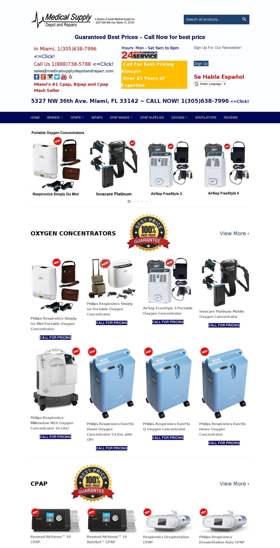 medicalsupplydepotandrepair.com — Shopify storefront screenshot