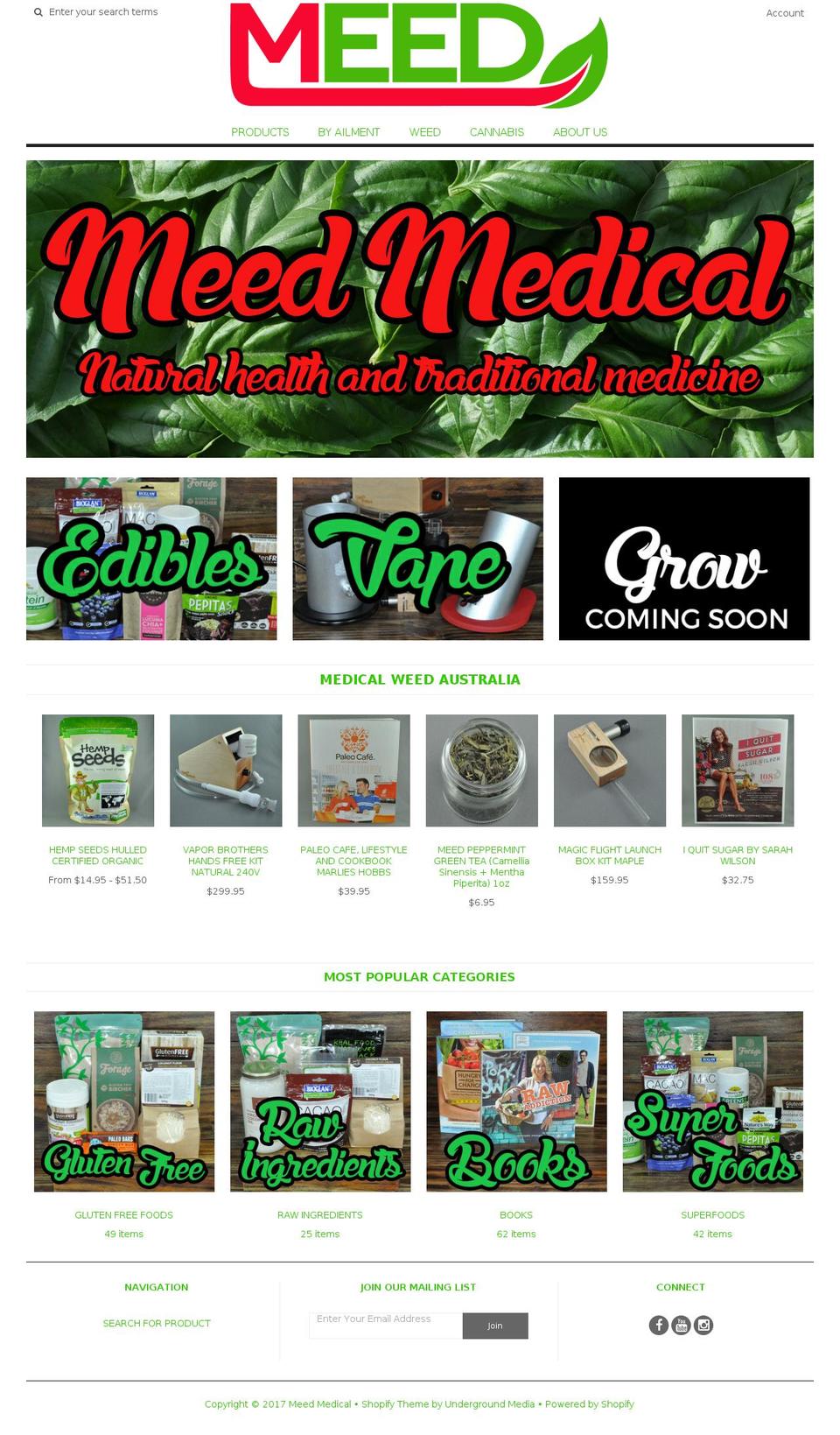 medicalweeds.co.nz shopify website screenshot