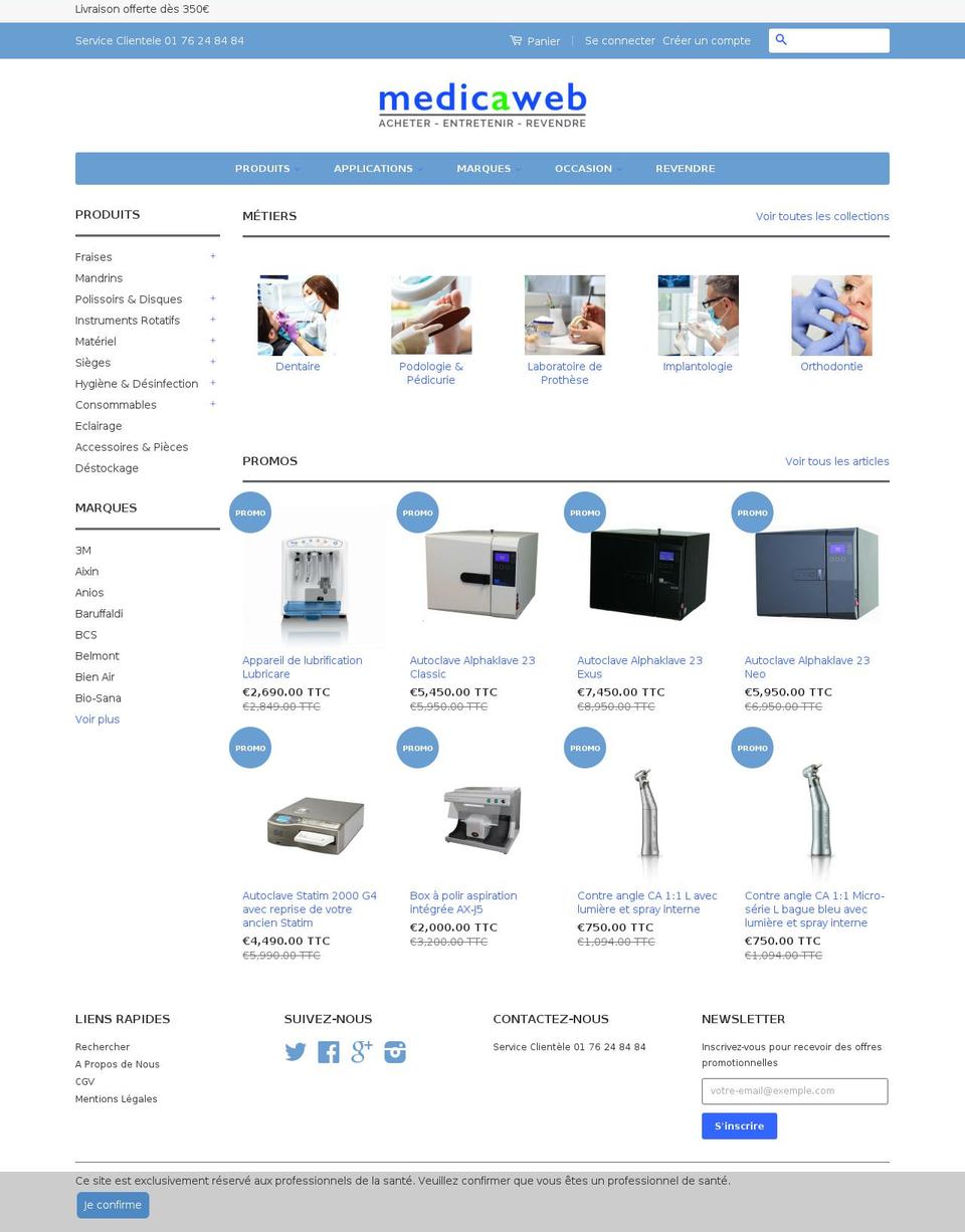 medicaweb.fr shopify website screenshot