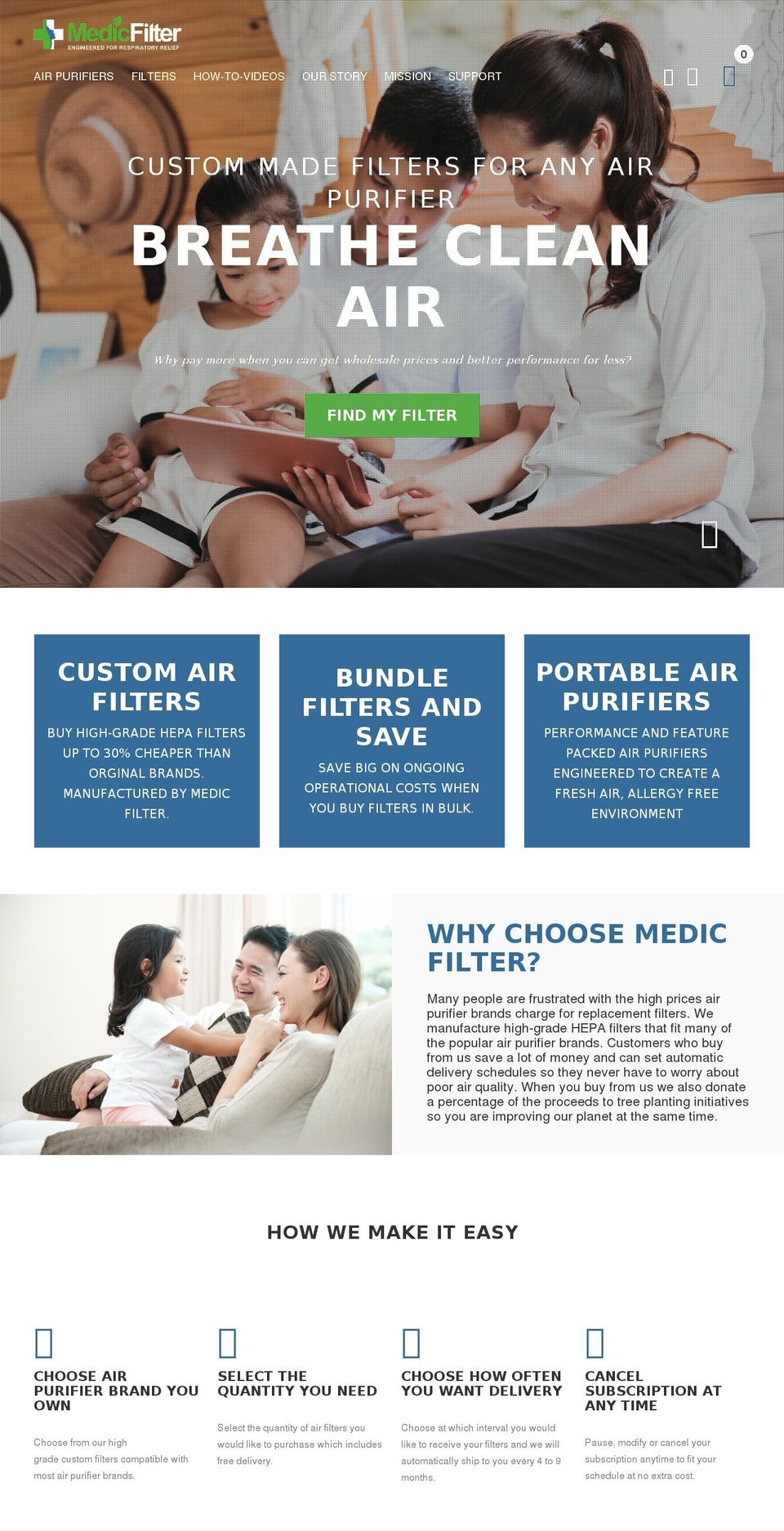 medicfilter.com — Shopify storefront screenshot