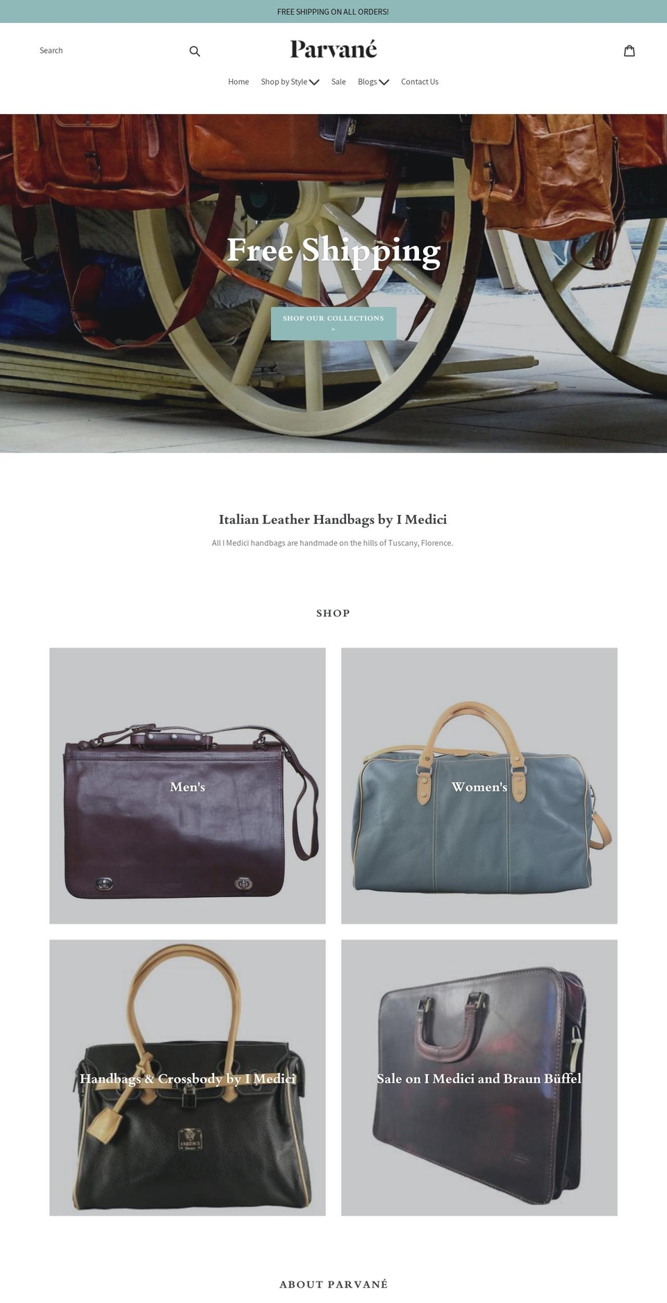 medicileatherbag.com — Shopify storefront screenshot
