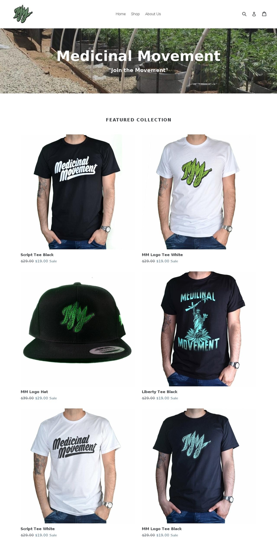medicinalmovement420.com shopify website screenshot