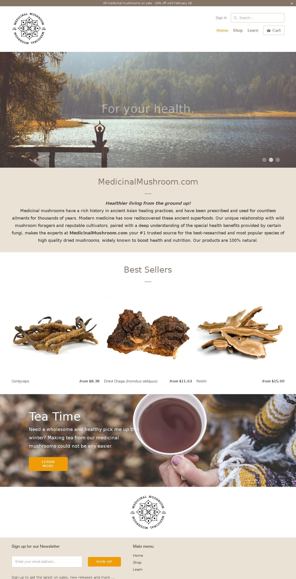 medicinalmushroom.com — Shopify storefront screenshot