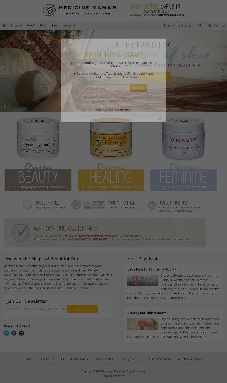 medicinemamasapothecary.com shopify website screenshot