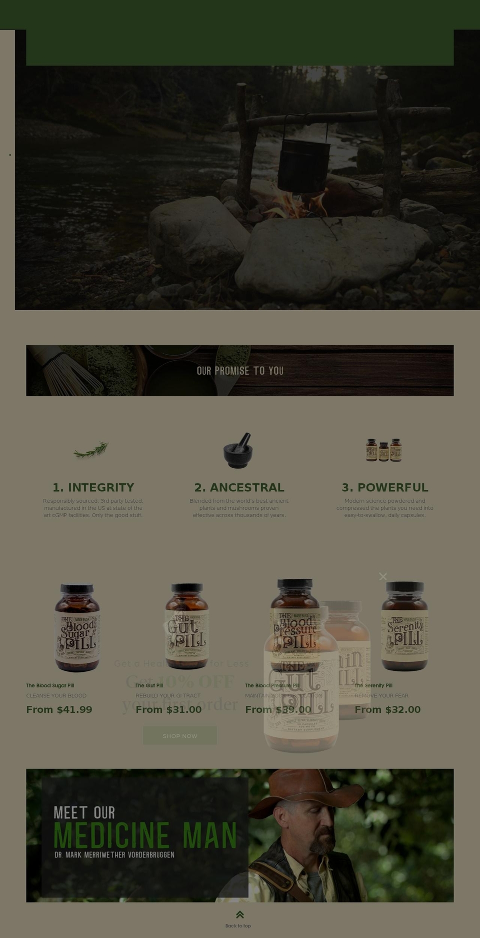 Homepage v Shopify theme site example medicinemanplantco.com