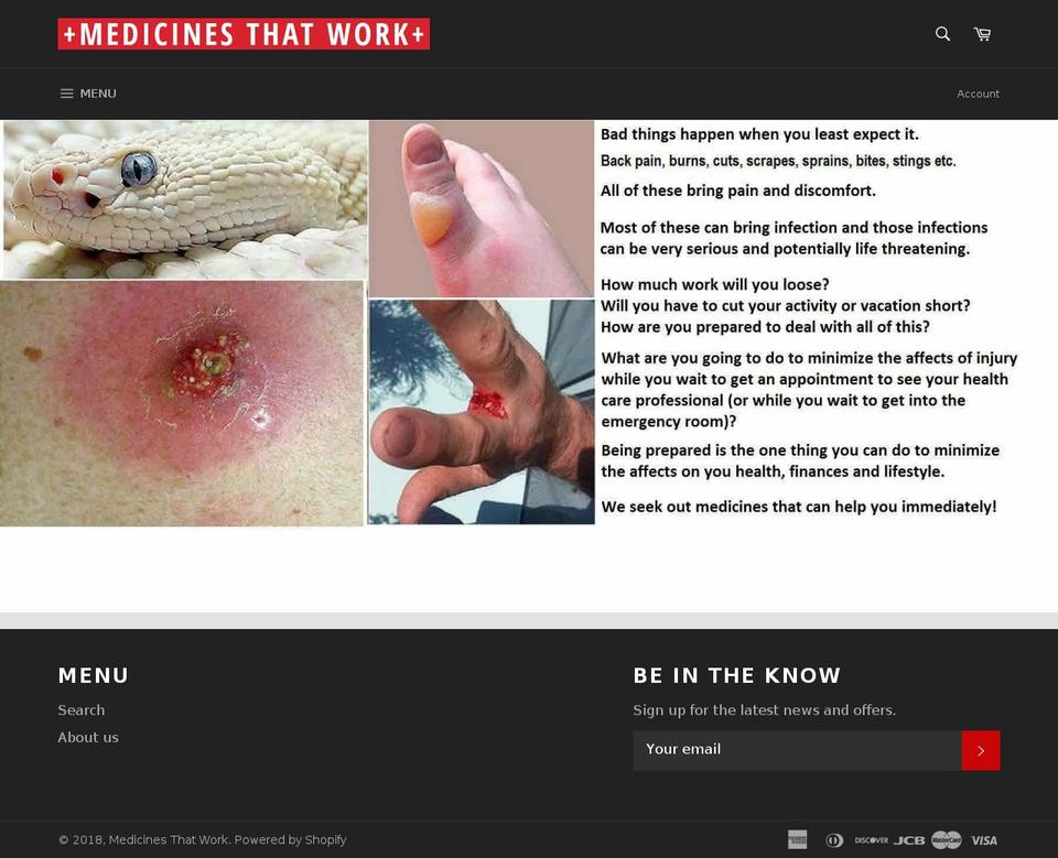 medicinethatworks.net shopify website screenshot