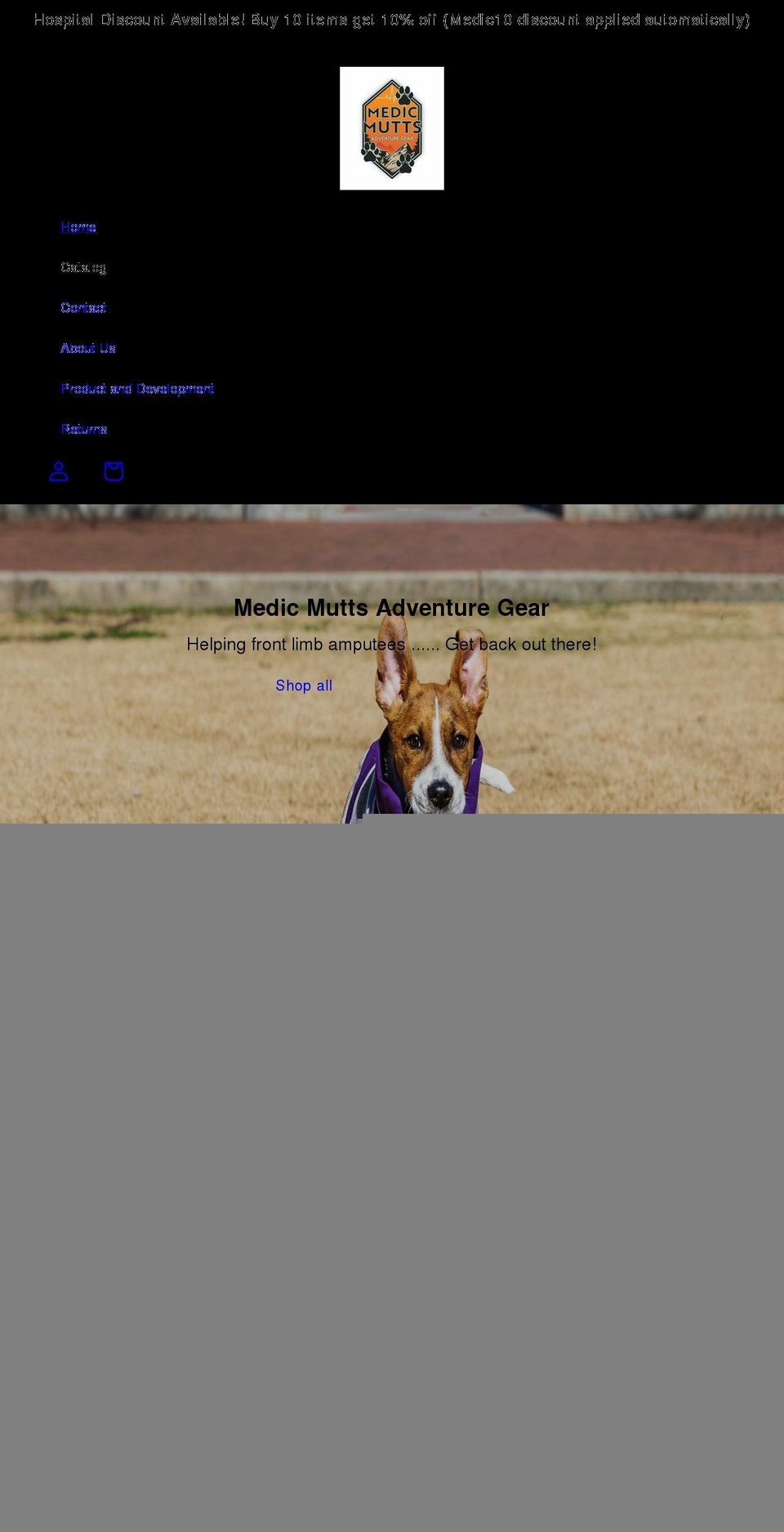 medicmutts.com shopify website screenshot