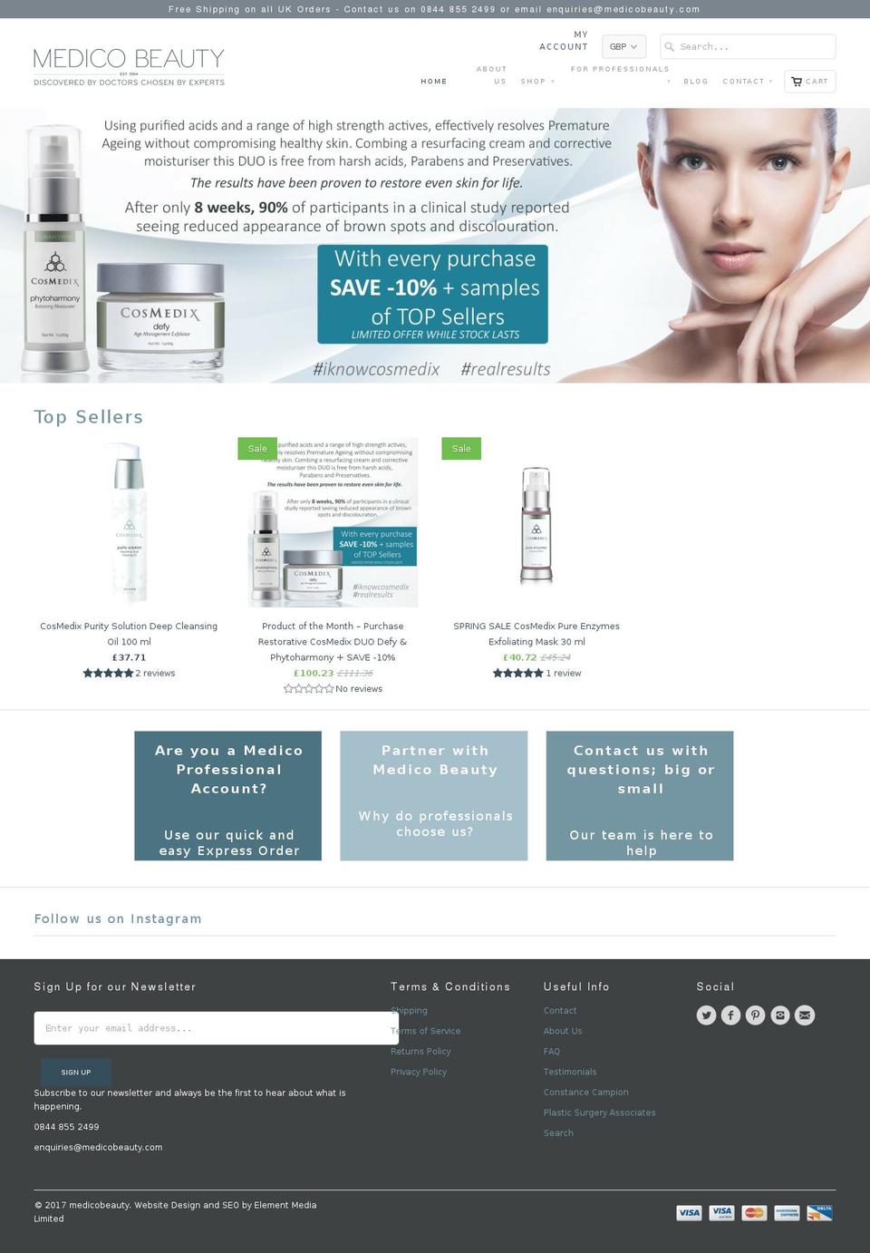 medicobeauty.com shopify website screenshot