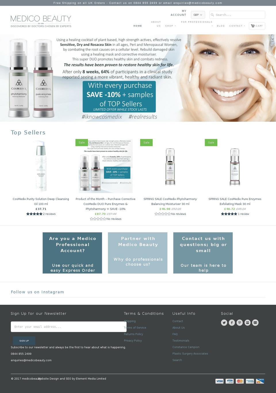 medicobeauty.org shopify website screenshot