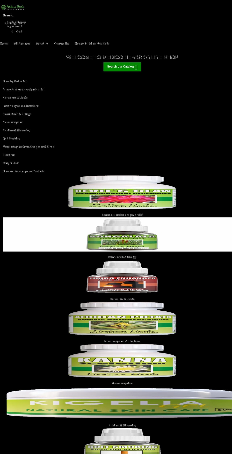 medicoherbs.co.uk shopify website screenshot